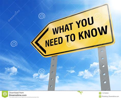 What You Need To Know Sign Stock Illustration Illustration Of Hand