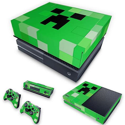 Kit Xbox One Fat Skin E Capa Anti Poeira Creeper Minecraft Pop Arte