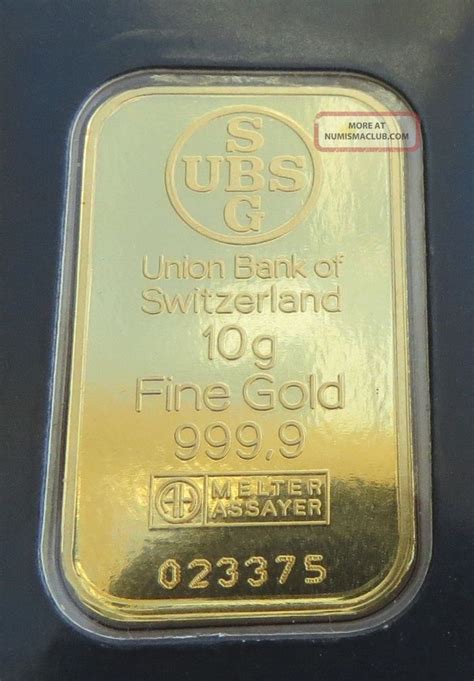 Certified 10 Grams 999 9 Pure Gold Bullion Bar