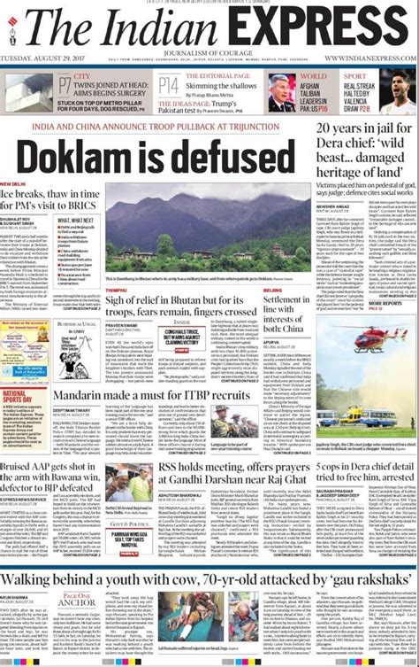 Looking At 2017 Through The Indian Express Front Pages The Indian Express