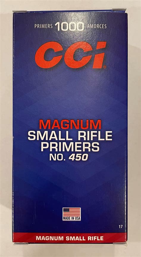 1000 Count Small Rifle Magnum Primers Cci No 450 Accuracy