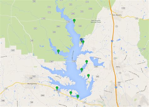 Map Of Lake Conroe Texas Printable Maps