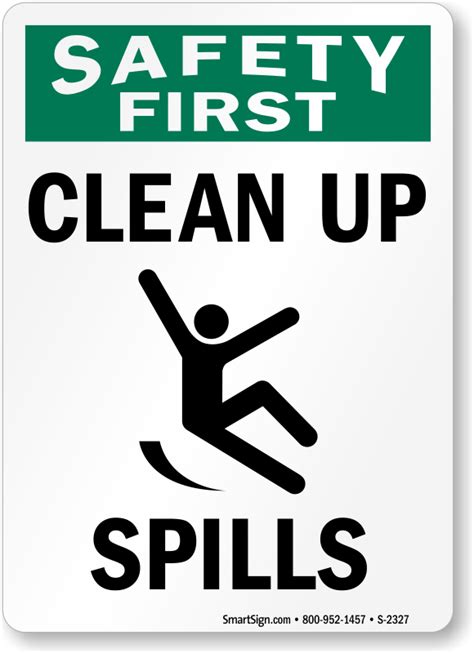 Clean Up Spills With Graphic Sign Sku S 2327