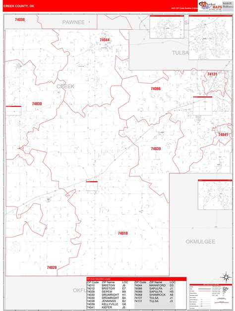 Beaver County Pa Zip Code Wall Map Red Line Style By Marketmaps