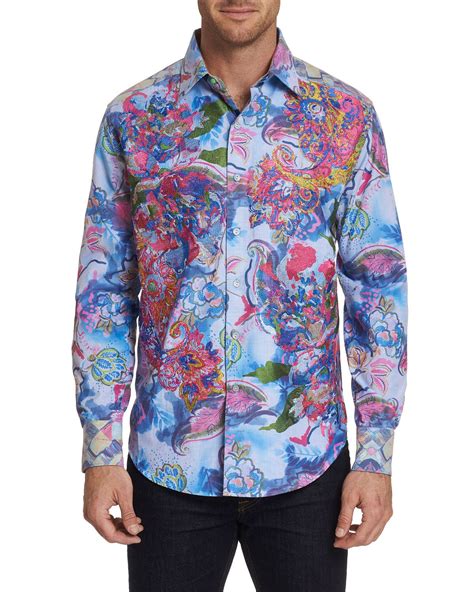 Mens Long Sleeve Limited Floral Sport Shirt In Multi 498 Mens