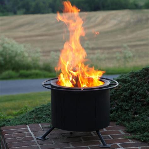 An original smokeless fire pit is a type of bonfire that utilizes not one but two holes in the ground, which makes for air ventilation allowing the. Double Flame 15-Inch Smokeless Wood Burning Fire Pit ...