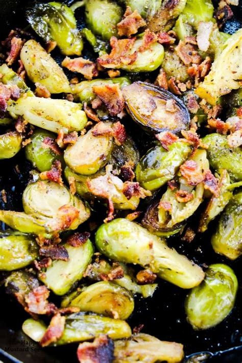Pan Roasted Brussel Sprouts The Happy Mustard Seed