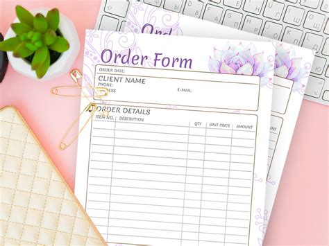 Wholesale Order Form Template Floral Quotation Paper Bulk Etsy