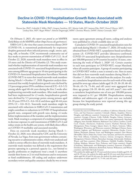 Pdf Decline In Covid Hospitalization Growth Rates Associated With