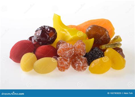 Dried Fruits Or Assorted Preserved Fruits On Background Stock Image