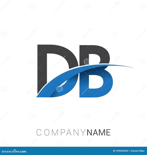 Initial Letter Db Logotype Company Name Colored Blue And Grey Swoosh