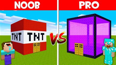 Minecraft Noob Vs Pro Noob Found One Block Tnt House Vs Secret Portal