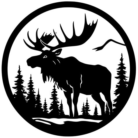 Moose In Forest Svg File For Cricut Silhouette Laser Machines