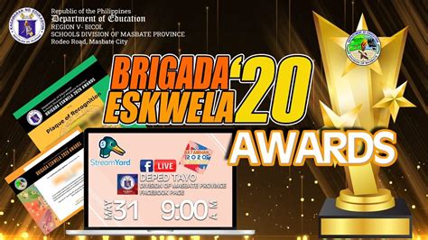 Sdo Masbate Province Brigada Eskwela 2020 Awards Youtube