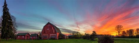 Red Barn Sunset Panorama Photograph By Mark Papke Fine Art America