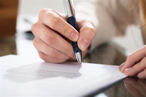 Signing A Document Stock Image Image Of Young Business 3131913