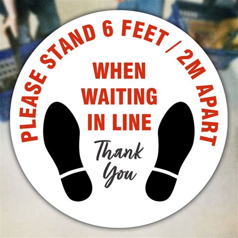 Please Stand 6 Ft 2m Apart Floor Sign — D6008