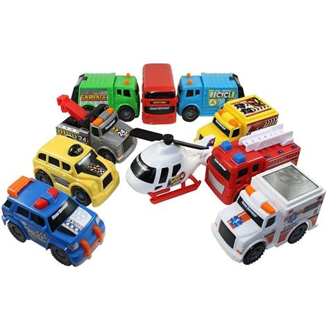 Road Rippers Toy Cars State Emergency City Vehicles Set Of 10 Police