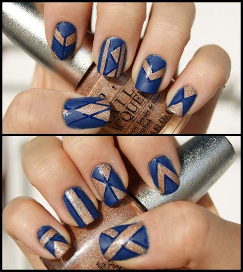 Art Deco Nails W Striping Tape Art Deco Nails Geometric Nail Art