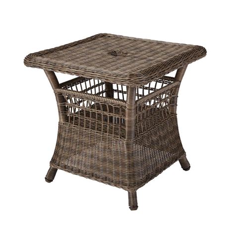 What are the shipping options for patio tables? Hampton Bay Spring Haven Grey Patio Umbrella Side Table-55 ...