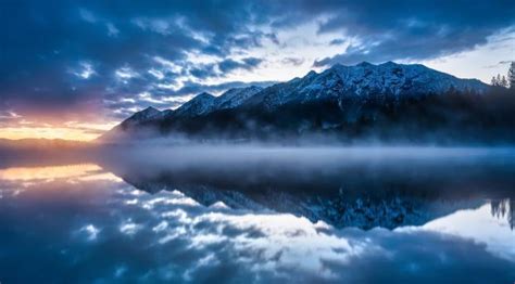 1080x240 Mountain Reflection On Lake Side 1080x240 Resolution Wallpaper