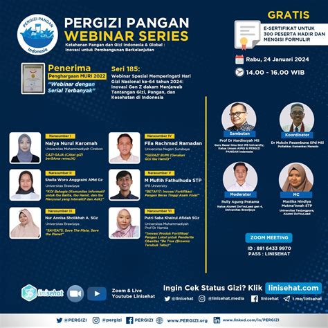 Webinar Spesial Memperingati Hari Gizi Nasional ke-64 tahun 2024