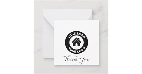 Custom Business Logo And Message Thank You Card Zazzle