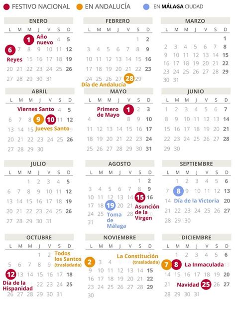 Calendario Laboral MÁlaga 2020 Con Todos Los Festivos