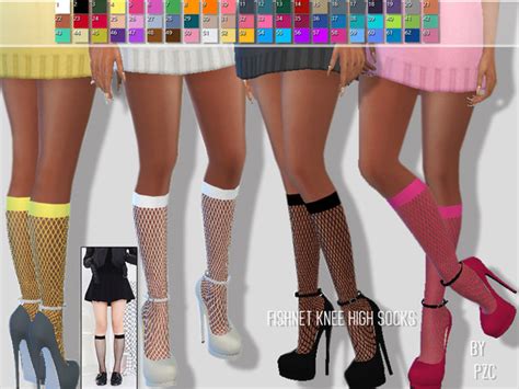 Summer Fishnet Knee High Socks By Pinkzombiecupcakes At Tsr Sims 4