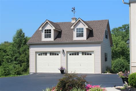 24x24 Vinyl Two Story Garage With Cape Cod Dormers Garage Other