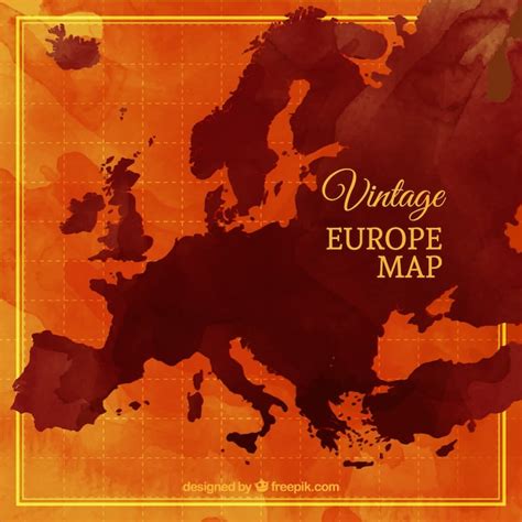 Vintage Europe Map Vector Free Download