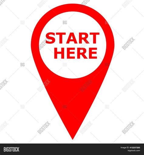 Start Here Red Icon Image And Photo Free Trial Bigstock