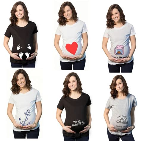 Summer Pregnant Maternity T Shirts Short Sleeve Casual Pregnancy