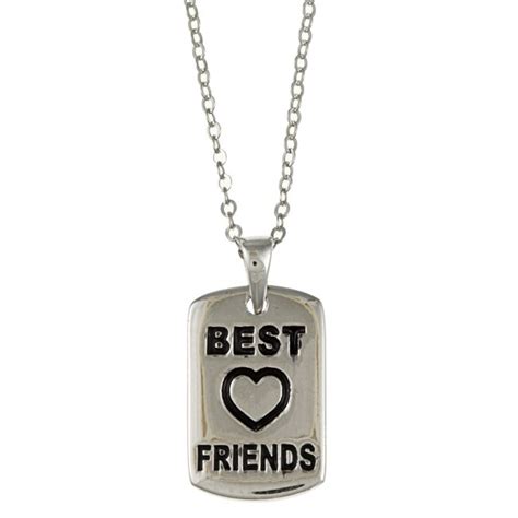 Shop La Preciosa Sterling Silver Black Enamel Best Friends Necklace