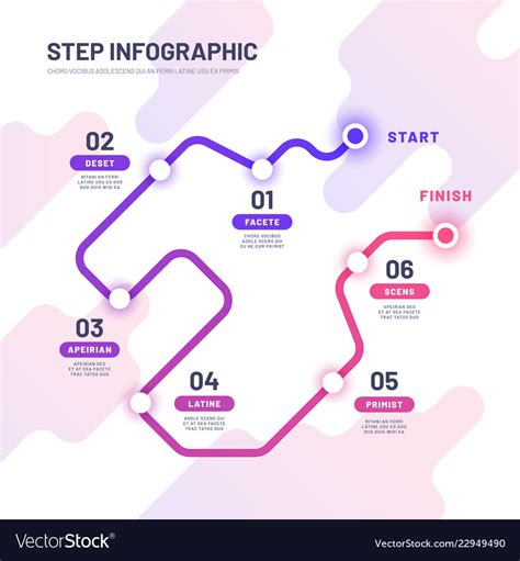 Road Map Infographic Journey Way And Travel Trip Vector Image