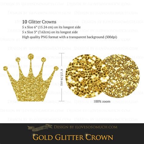 Gold Glitter Crowns Clip Art Instant Download Ca027