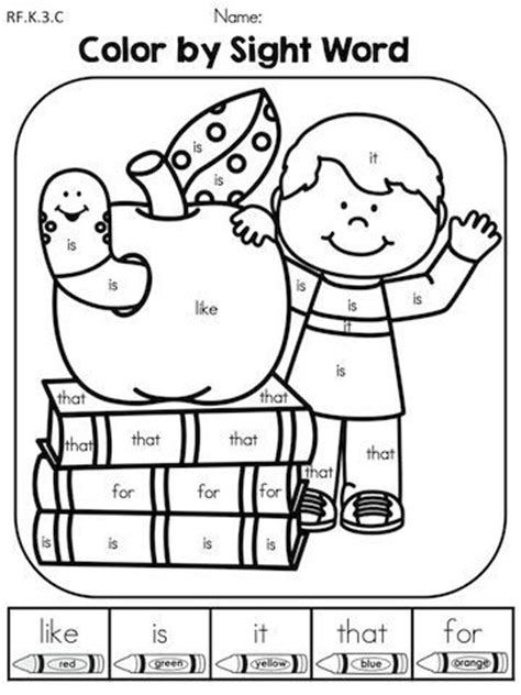 There are a number of kindergarten language arts concepts that a student should know. 28 best Color by Sight Word images on Pinterest | Sight ...