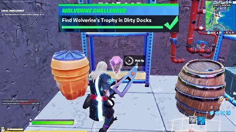 Find Wolverines Trophy In Dirty Docks Location Fortnite Week 3