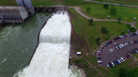 Flood Gates Opened At Denison Dam Lake Texoma 4k Drone Texas 2015 V1