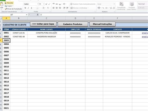 Planilhas Em Excel P Sua Empresa Cadastro Clientes Produto Parcelamento Sem Juros