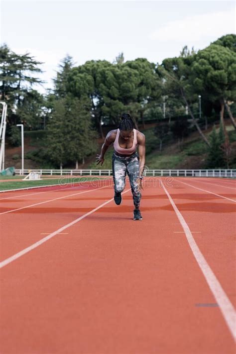 Young Black Athlete Sprinter Running Stock Image Image Of Motion