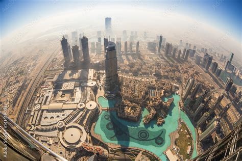 Aerial View Of Downtown Dubai From The Tallest Building In The World