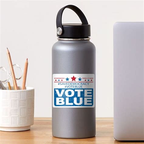 Vote Blue Save Democracy Sticker For Sale By Jandsgraphics Redbubble