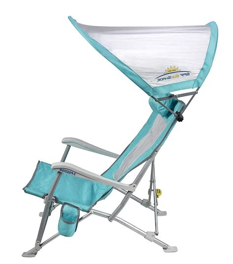 A beach chair with canopy is the best way to enjoy your beachside relaxation. Waterside Sun Shade Folding Beach Recliner Chair