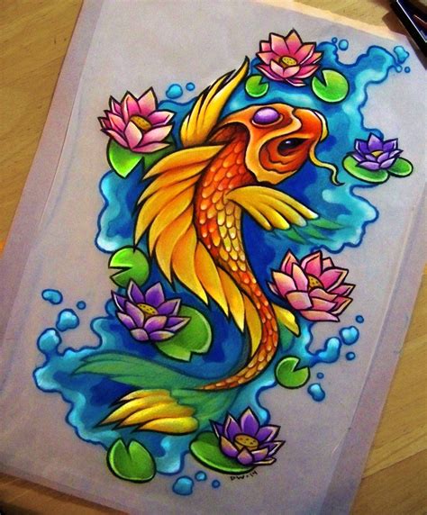 Koi Lotus Commission By Danniichan On Deviantart Koi Tattoo