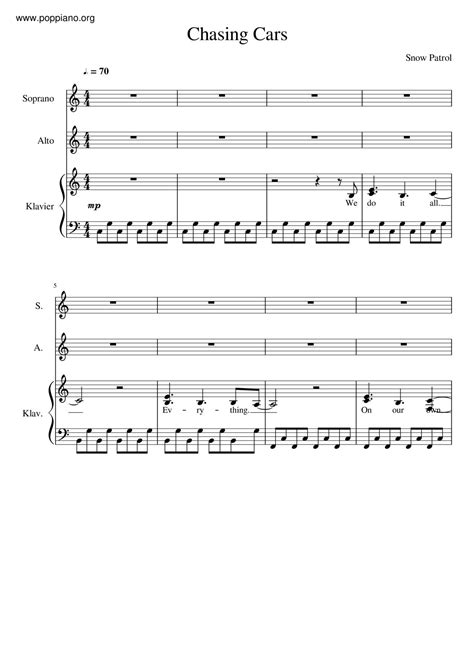 Snow Patrol-Chasing Cars Sheet Music pdf, - Free Score Download ★