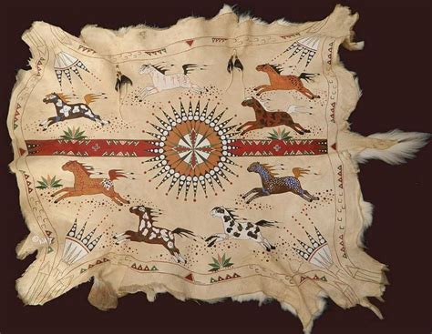 Painted Buffalo Hide And Skins By Native Arts Trading Native American