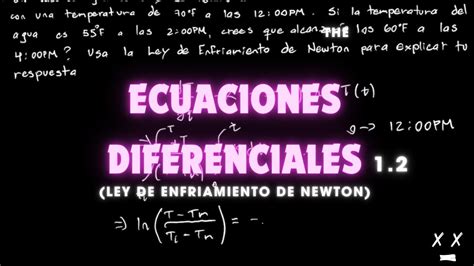 Ecuaciones Diferencialesley De Enfriamiento De Newton Youtube