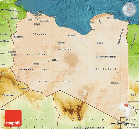Satellite Map Of Libya Physical Outside Satellite Sea