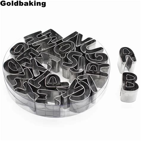 26 Pieces Stainless Steel Alphabet Letter Cookie Cutters Mold Biscuit